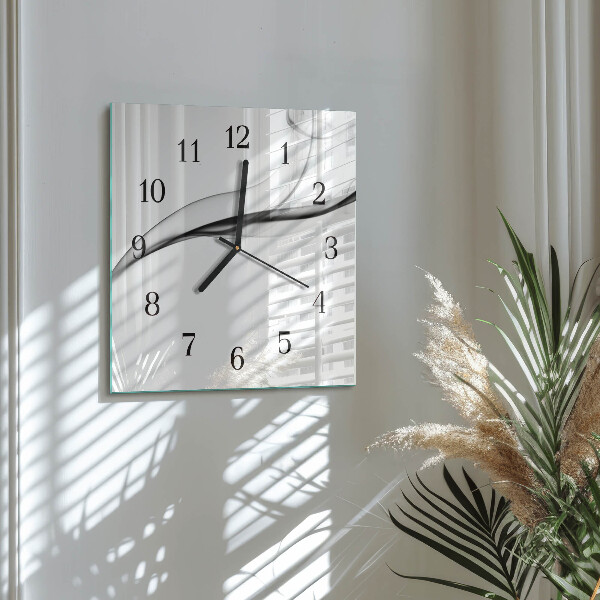 Square wall clock Abstract Smoke
