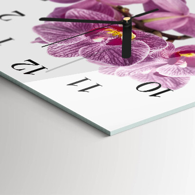 Square wall clock Orchids
