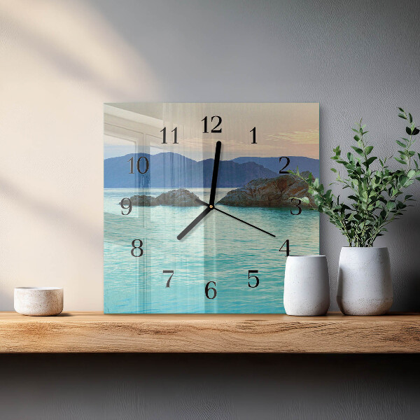 Square wall clock Sea Island