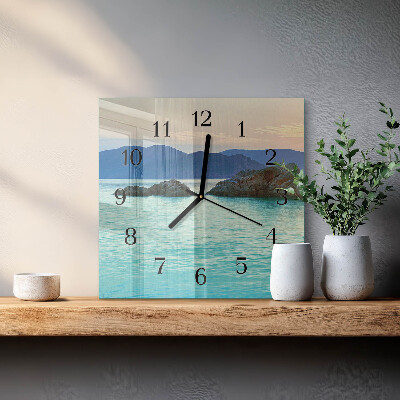 Square wall clock Sea Island