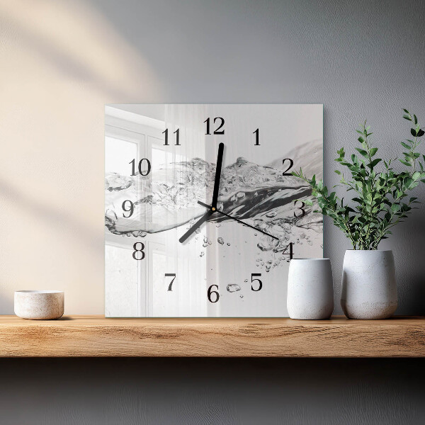 Square wall clock Water