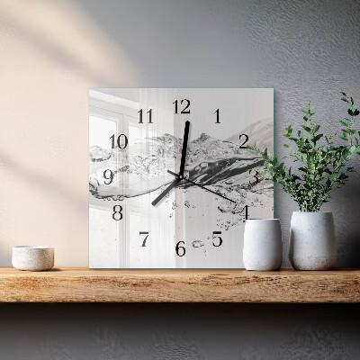 Square wall clock Water