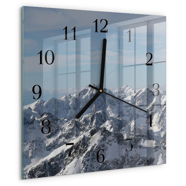 Square wall clock Mountains