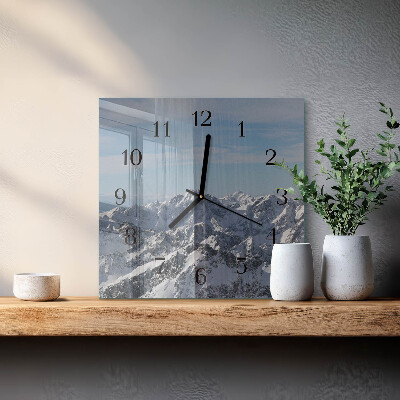 Square wall clock Mountains