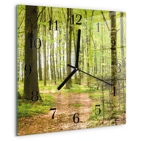 Square wall clock Forest