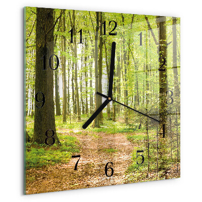 Square wall clock Forest