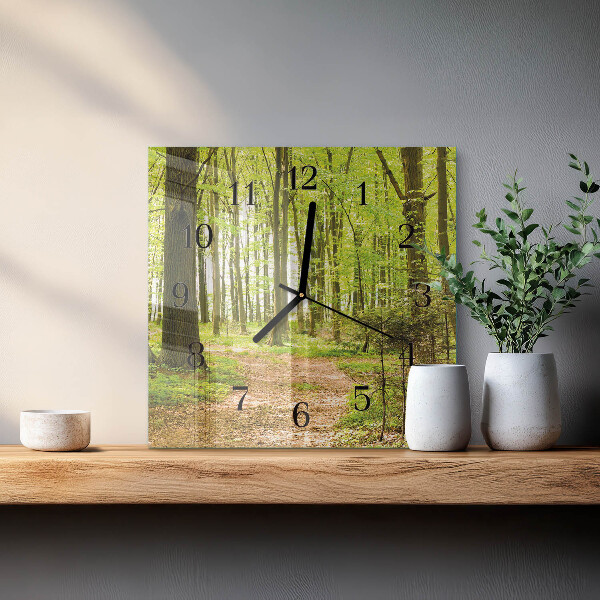 Square wall clock Forest