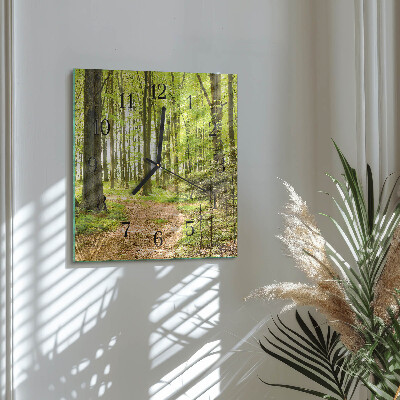 Square wall clock Forest