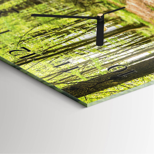 Square wall clock Forest