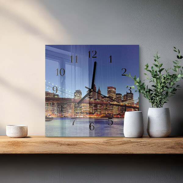 Square wall clock Horizontal Bridge