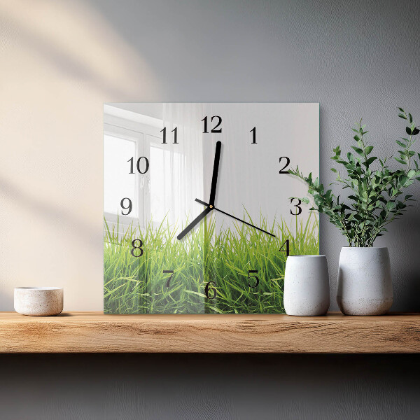 Square wall clock Grass