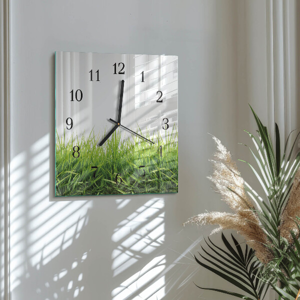 Square wall clock Grass