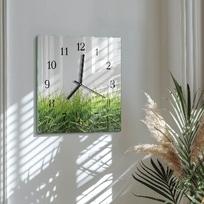 Square wall clock Grass