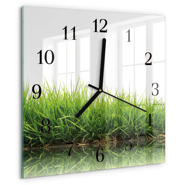 Square wall clock Grass