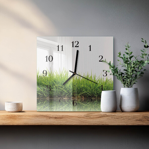 Square wall clock Grass