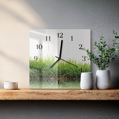 Square wall clock Grass