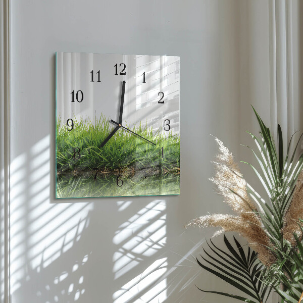 Square wall clock Grass