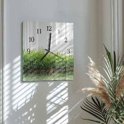 Square wall clock Grass