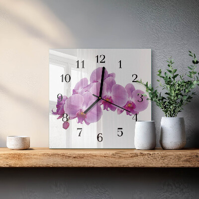 Square wall clock Orchid