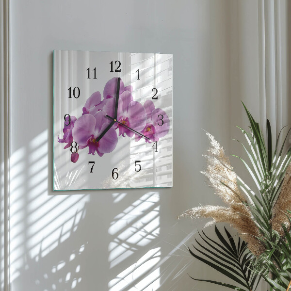 Square wall clock Orchid