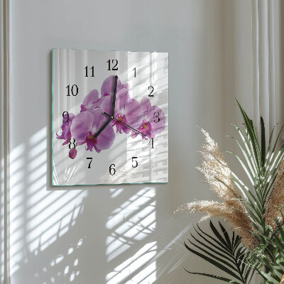 Square wall clock Orchid