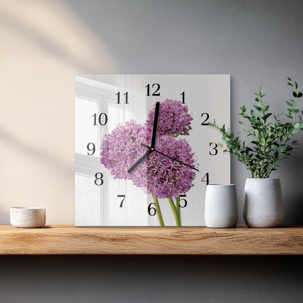 Square wall clock Flower