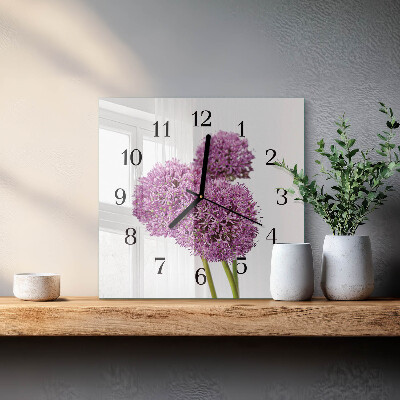 Square wall clock Flower
