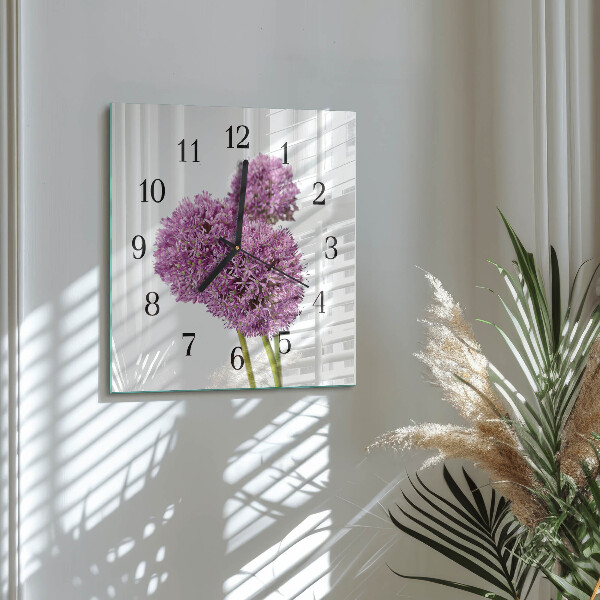 Square wall clock Flower