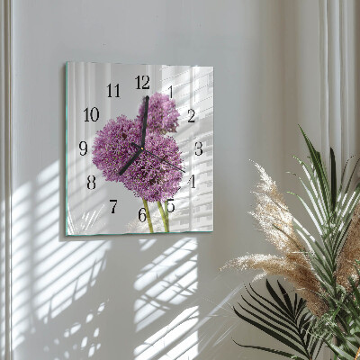 Square wall clock Flower