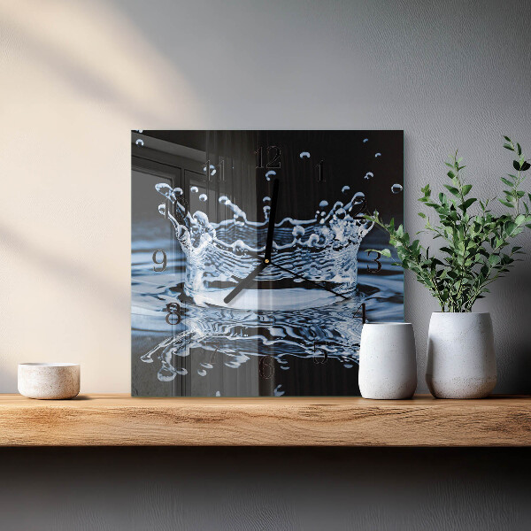 Square wall clock Water