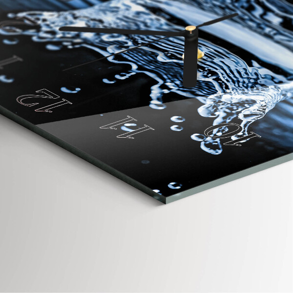 Square wall clock Water