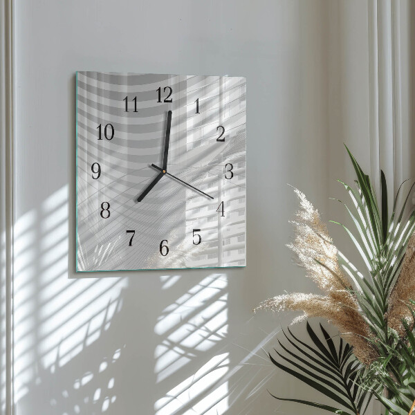 Square wall clock Abstract Lines
