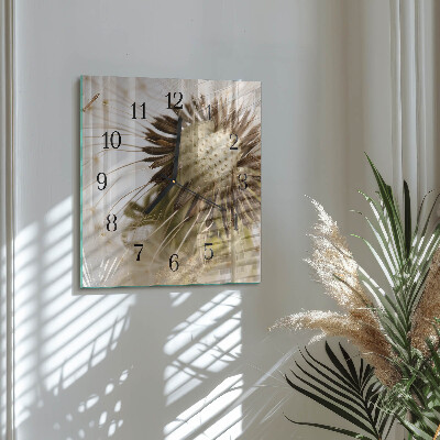 Square wall clock Dandelion