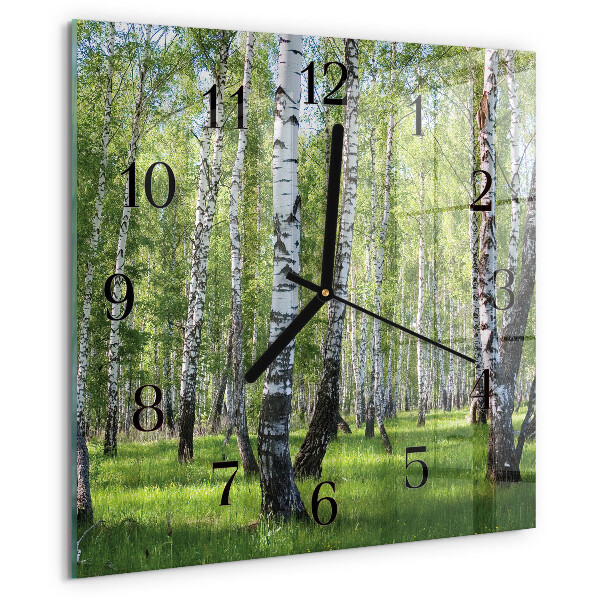 Square wall clock Birch Forest