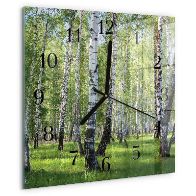 Square wall clock Birch Forest