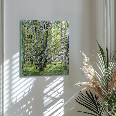 Square wall clock Birch Forest