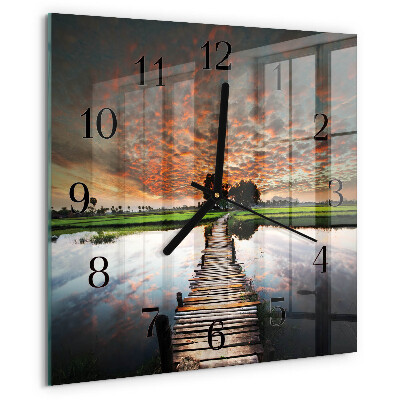 Square wall clock Meadow Bridge