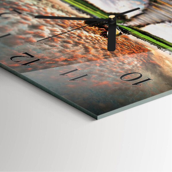 Square wall clock Meadow Bridge