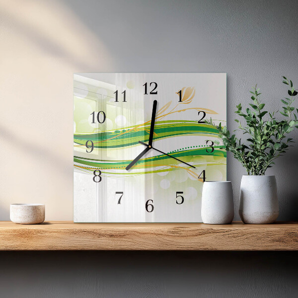 Square wall clock Abstract Lines