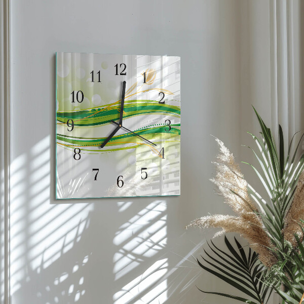 Square wall clock Abstract Lines