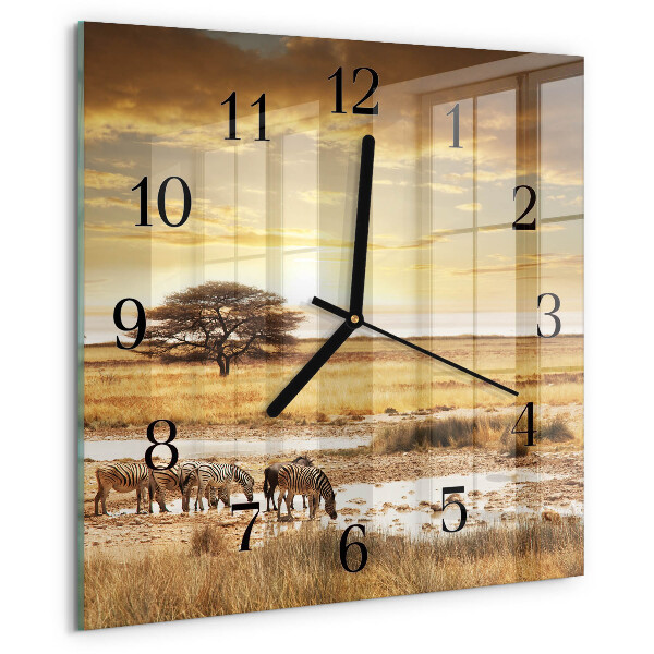 Square wall clock Zebras