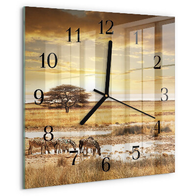 Square wall clock Zebras