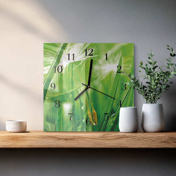 Square wall clock Grass