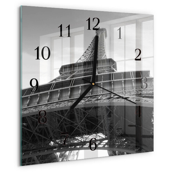 Square wall clock Eiffel Tower Paris