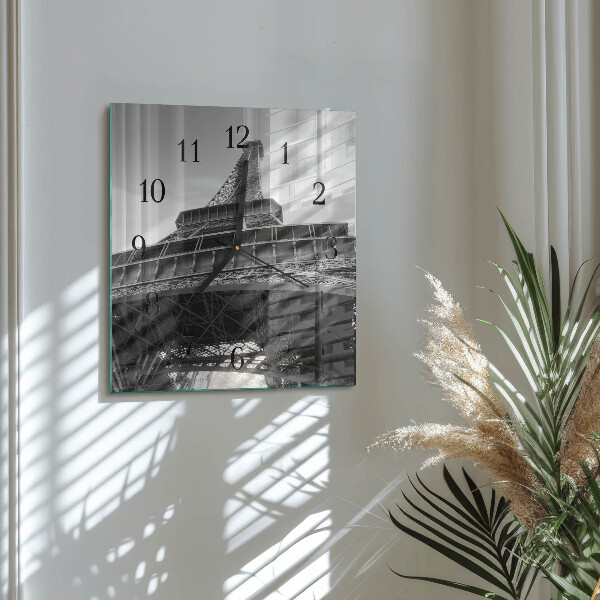 Square wall clock Eiffel Tower Paris
