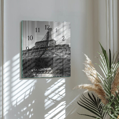 Square wall clock Eiffel Tower Paris
