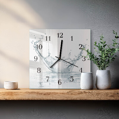 Square wall clock Water