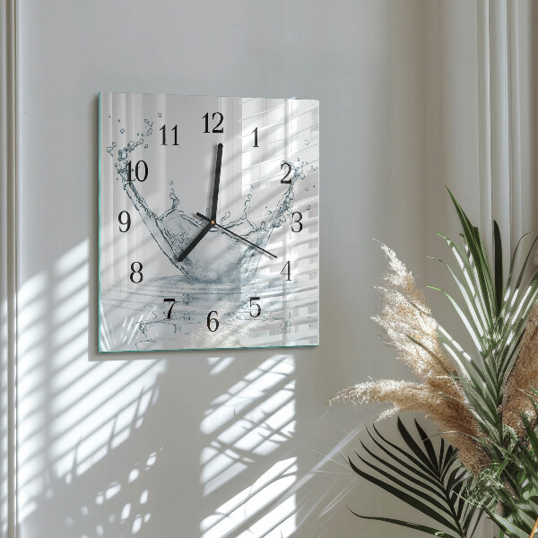 Square wall clock Water