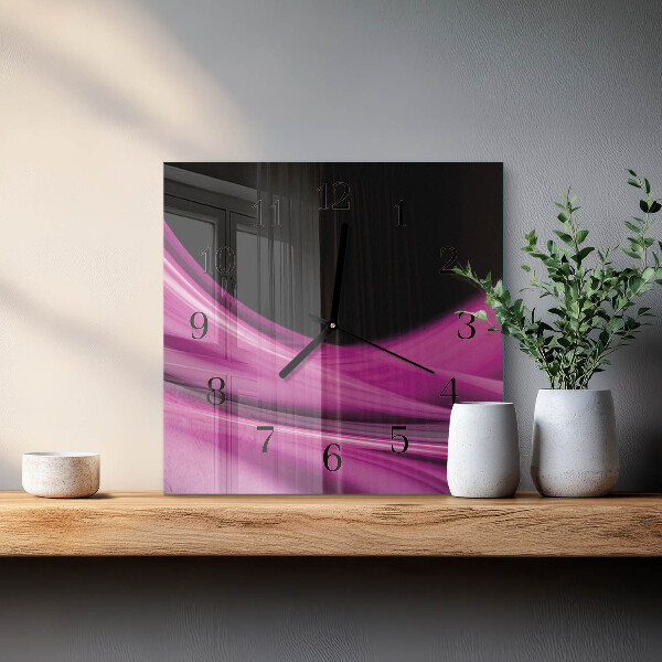 Square wall clock Abstract Lines