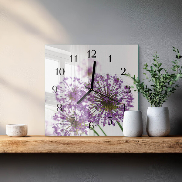 Square wall clock Flower